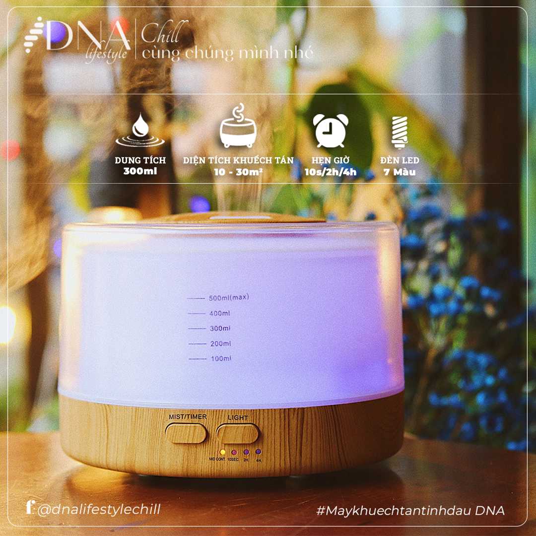 Máy khuyếch tán tinh dầu trụ trong lõi gỗ